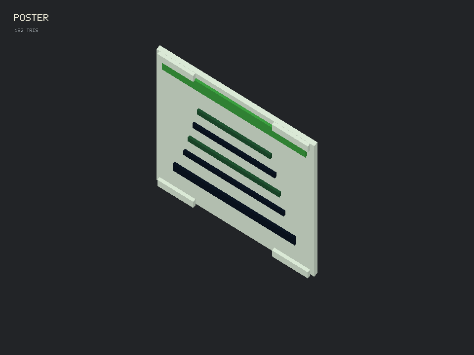 Isometric pixel-art poster object from the APHASIA asset library